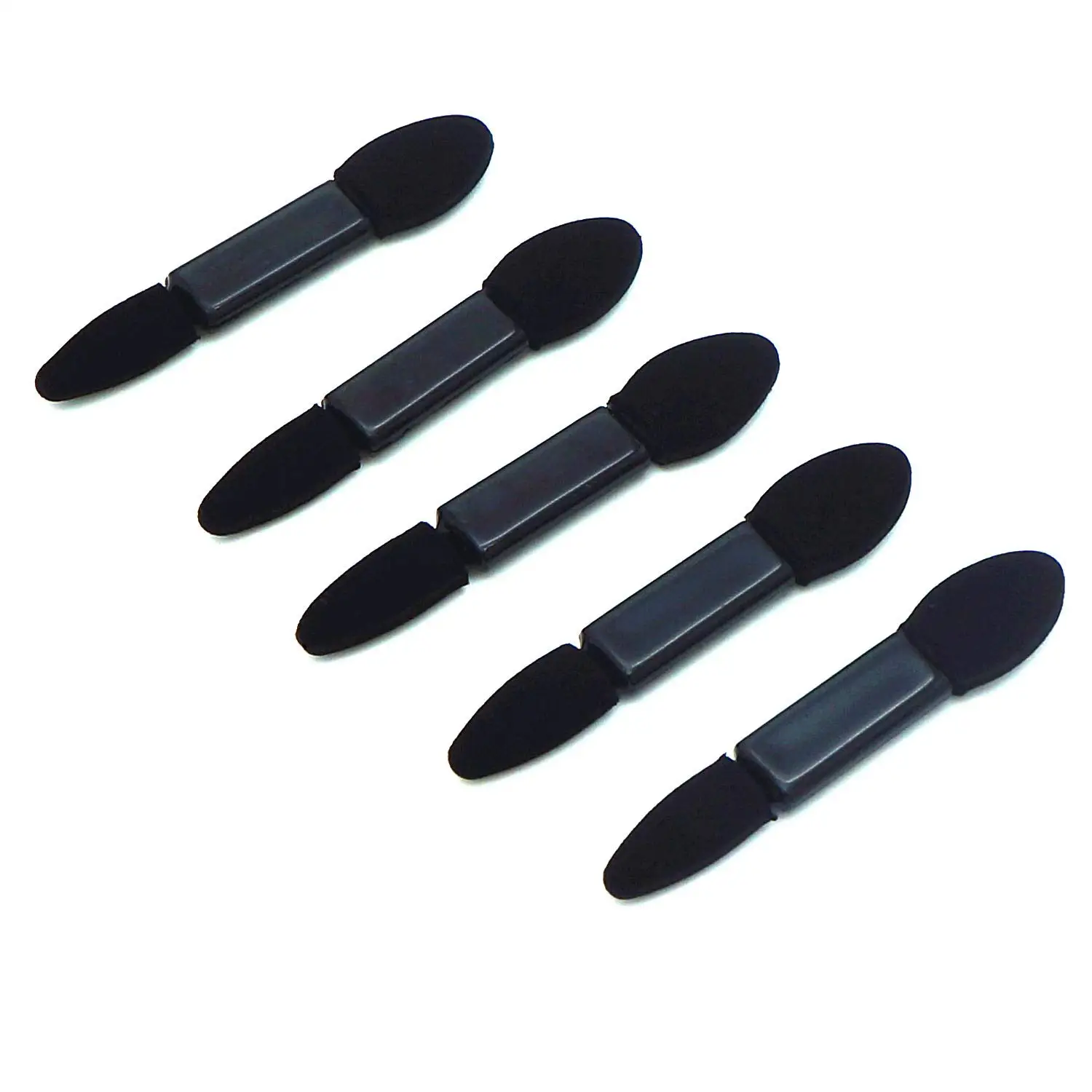 100 pièces pinceaux à fard à paupières jetables double face éponge Nylon ensembles et Kits pinceaux à ombre à paupières maquillages pour applicateur cosmétique noir