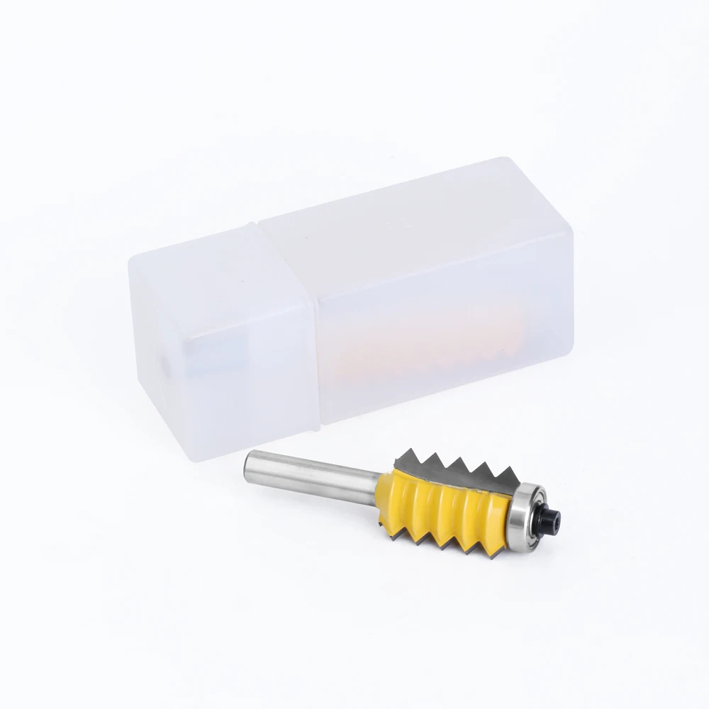 Cortador de fresado de pegamento con junta de dedo de vástago de 8mm, enrutador de junta en V de Panel elevado, brocas para espiga de madera, cono