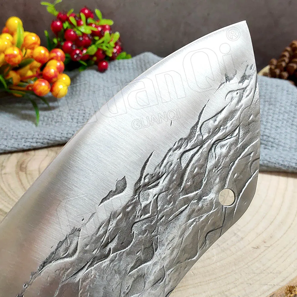 Stainless Steel Handmade Forged Kitchen Knives Cutting Meat Vegetable Slicing Chef Knife Full Tang Cleaver Knife Cooking Tools