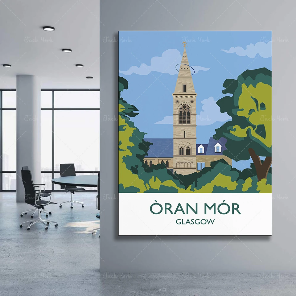 Òran Mór, Glasgow A4 Poster Print / Vintage Style Travel Poster / Digital Illustration