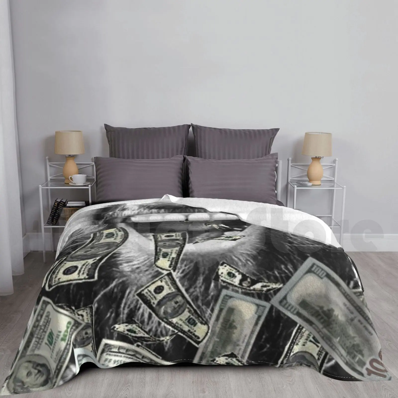 Vómito Dinero Manta Moda Personalizado Billionaire Arte Artista Millones Dinero Arte Vómito Dinero Mente Subconsciente