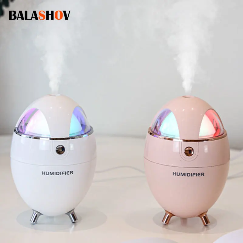 Mini Cute Air Humidifier Eggshell Shape Home Desktop Creativity Colorful Night Light Mute Humidifying Sprayer for Car Office