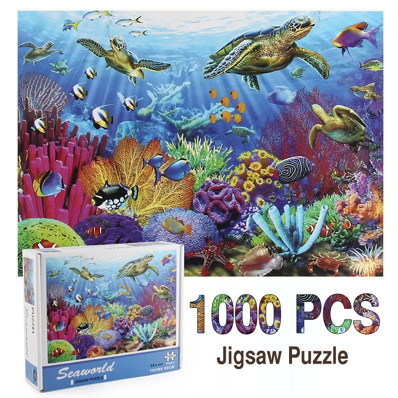 

1000 pieces jigsaw puzzles underwater world jigsaw toys children/adult puzzle educational toys gift bedroom decoration stickers
