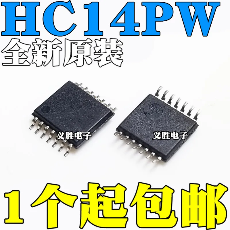 74HC14PW HC14 Logic chip Schmitt trigger TSSOP14 Patch logic chip IC, all inverter, four road buffer tri-state output