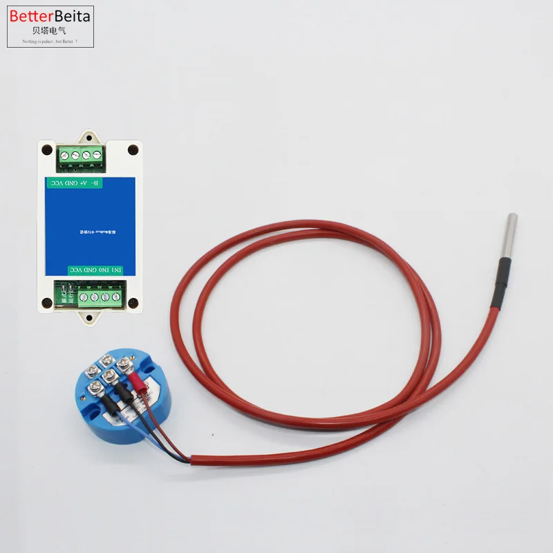 

0-50'C,0-100'C PT100 temperature transmitter with RS485 communication with PT100 thermal resistance sensor