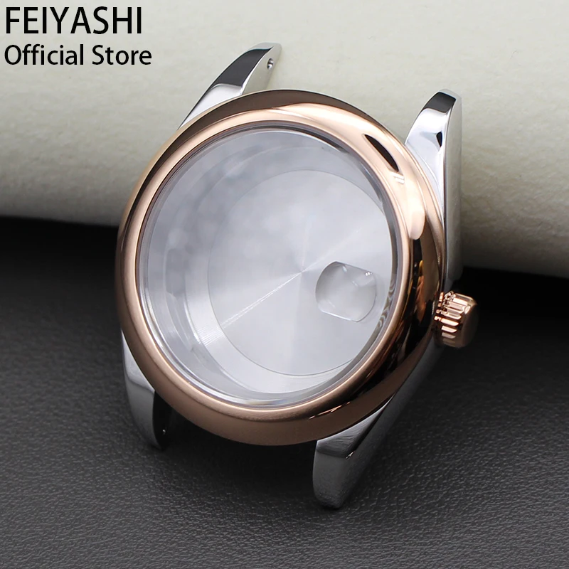 36mm 40mm Polished Design Rounded Edge Watch Case Sapphire Crystal For Seiko NH35 NH36 NH38 NH34 Miyota8215 Movement 28.5mm Dial