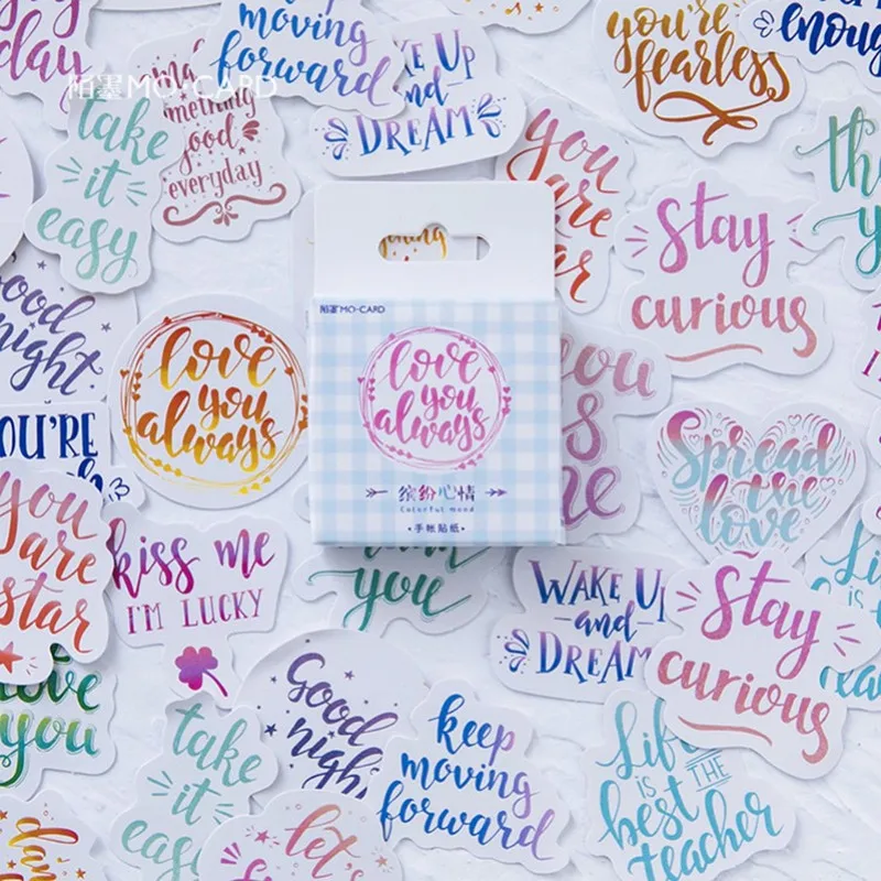 46 Pcs/Pack Kawaii Cute leave word Pattern Decoracion Journal Stickers Scrapbooking Stationery Student Office Supplies
