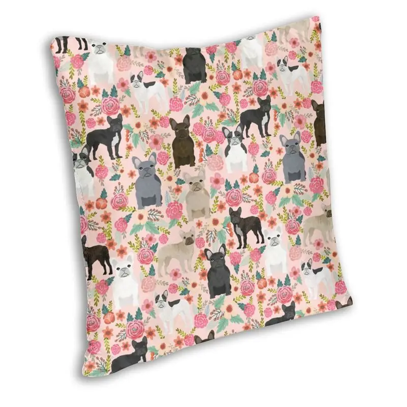 Pet Dog French Bulldog Cushion Cover Two Side 3D Print Florals Frenchies Floor Pillow Case for Sofa Custom Pillowcase Home Decor