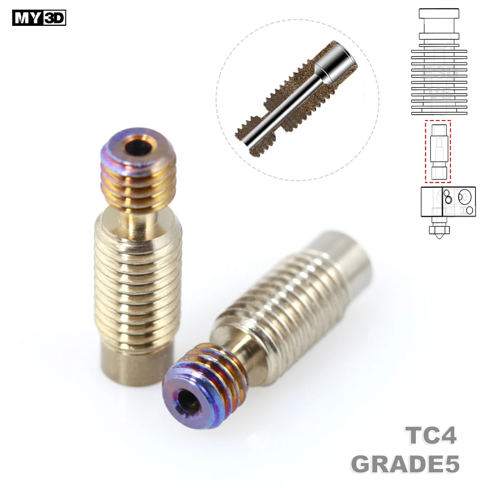 

Металлическая модернизированная насадка TC4 Grade5 для 3D-принтера E3D V6 из титанового сплава, нагревательный блок OMG H2 MY3D, 1,75 мм