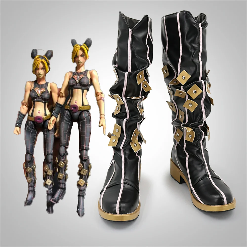 

IN STOCK Jolyne Cujoh Cosplay Shoes Boots Halloween Boots Black Long Cosplay Costume Shoes Boots Carnival Costume Accessories