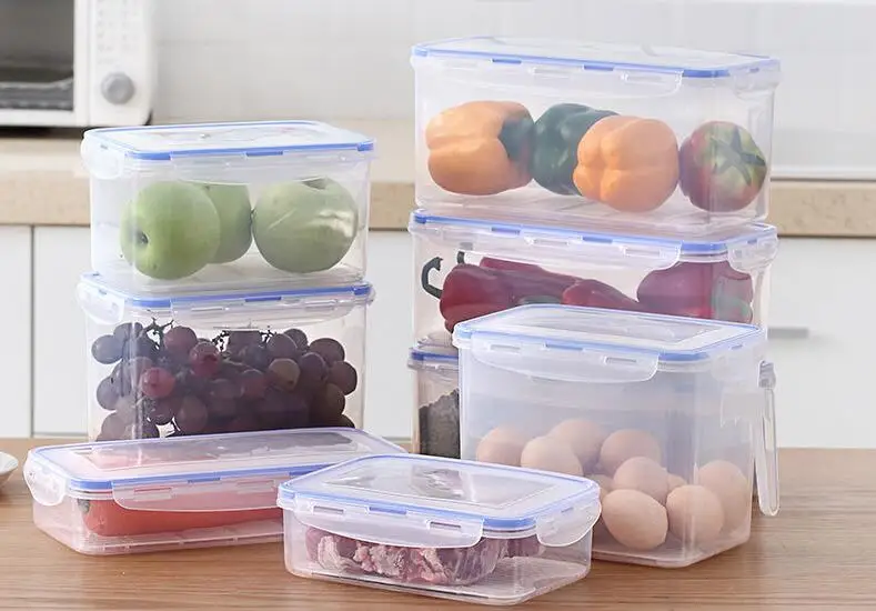 

1PC Kitchen Transparent PP Large Lunch Box Grains Storage Sealed Home Organizer Food Container Refrigerator Storage Box OK 1195