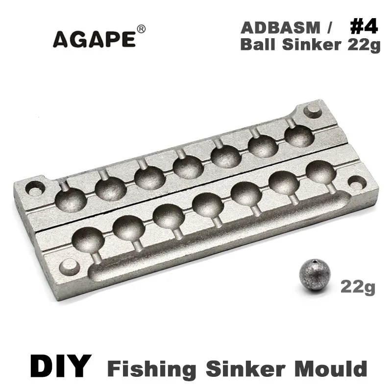 

Agape DIY рыболовные шарики, грузила, форма ADBASM/#4, шариковый грузила 22 г, 7 полостей