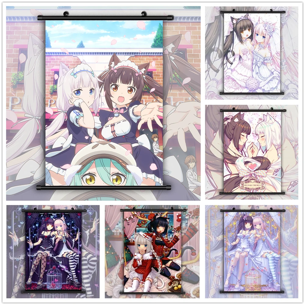 Canvas Painting Anime Posters Nekopara Chocola Vanilla Anime Manga Wall Art Picture Decoration Home Decor