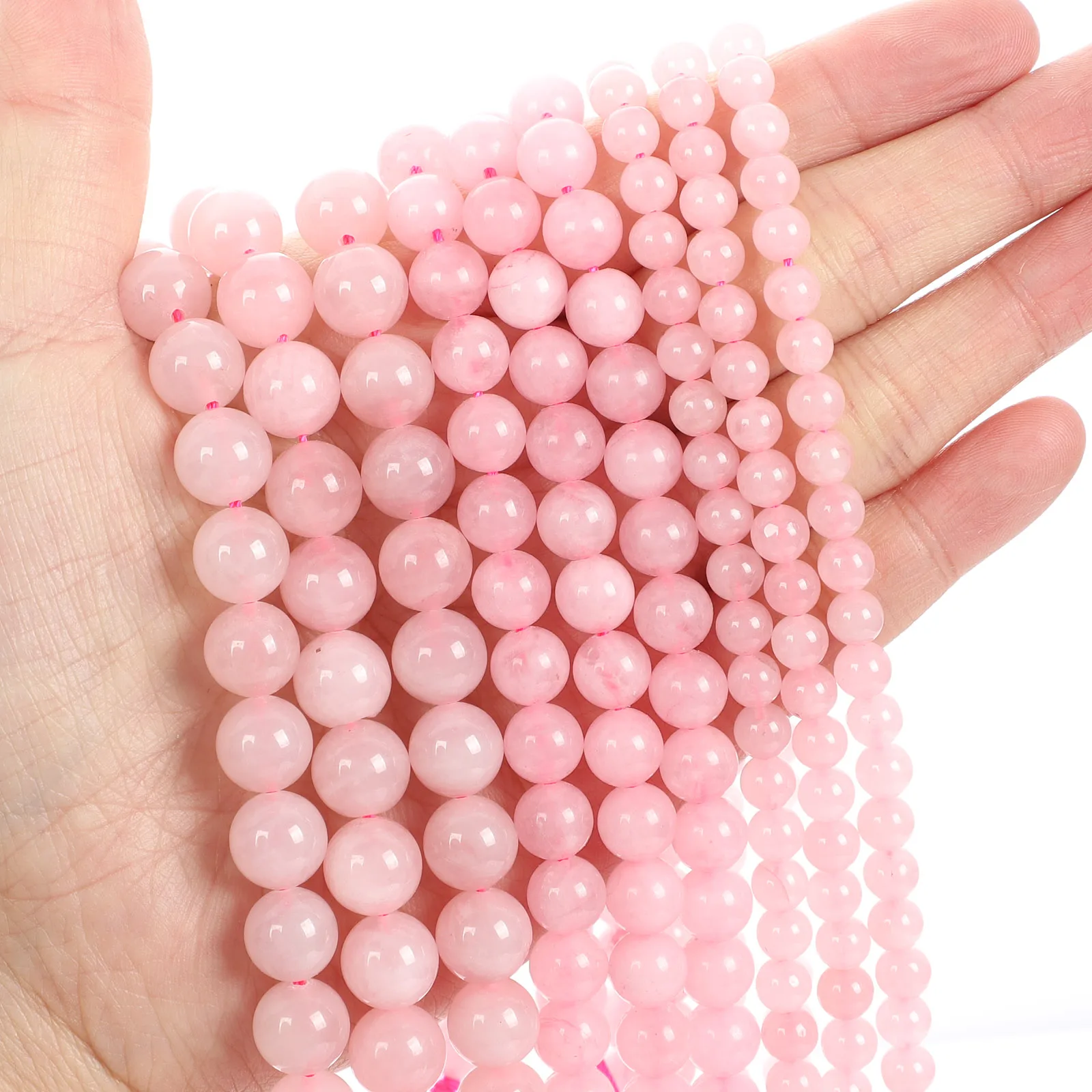 Natural Stone Beads Pink Rose Quartz Crystal Round Beads for Jewelry Making Diy Bracelet Accessories Strand 4 6 8 10 12mm