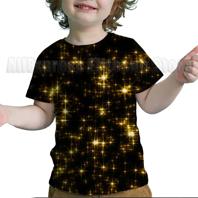 Summer Creative Shiny Gold Kids T Shirt Toddler Funny Tshirt Boys Girls  Teens Colorful 3D T-shirt Camiseta Children Tee Tops - AliExpress 1501