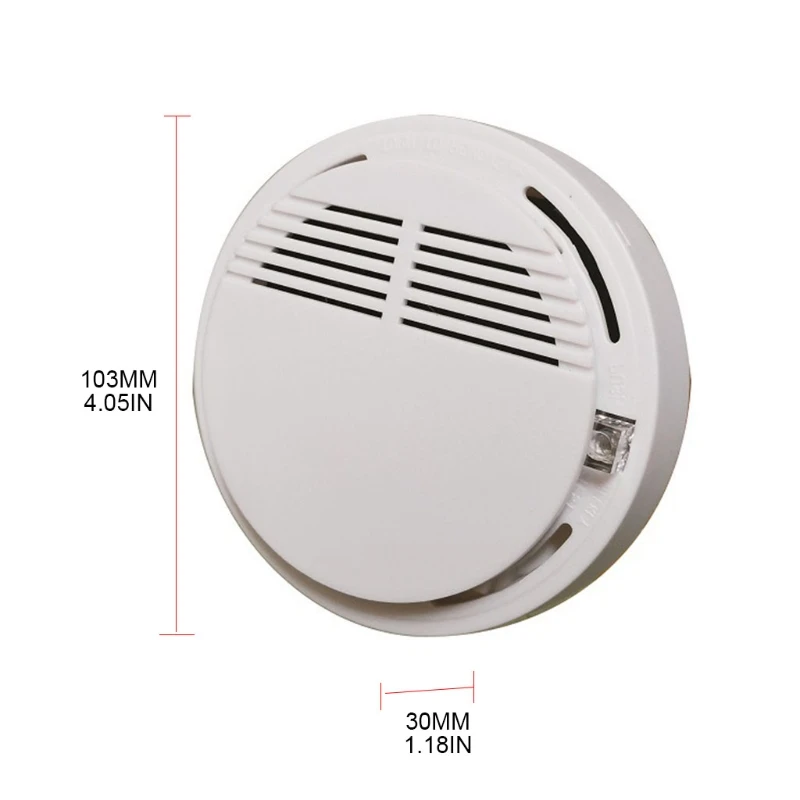 2024 New Smoke Alarm Fire Detector 9V Battery Operated Photoelectric Sensor Loud Alarm