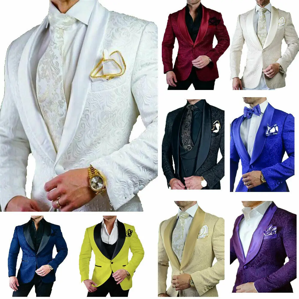 

One Piece Blazer Embossed Fabric Coat Jacket Mens Suits Party Wedding Groom Slim Fit Suits For Men Tuxedo Groom Suits For Men