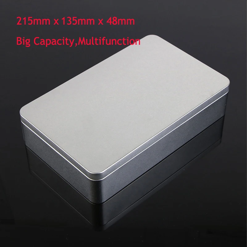 Reusable Metal Silver Big Storage Box Tin Empty Case Multipurpose Sealed Organizer for Cosmetic Facial Mask Storage Underwear