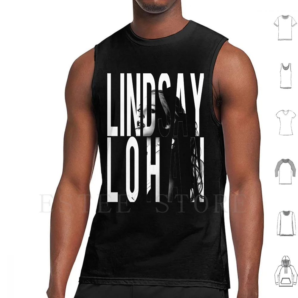 Fame Tank Tops Vest Sleeveless Lindsay Lohan Cigarettes Smoking Celebrities Black And White