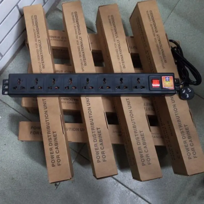 2024 New 1U PDU 8 Outlet Metal Power Strip Surge Protector 250V 10A 2500W for 19 inch