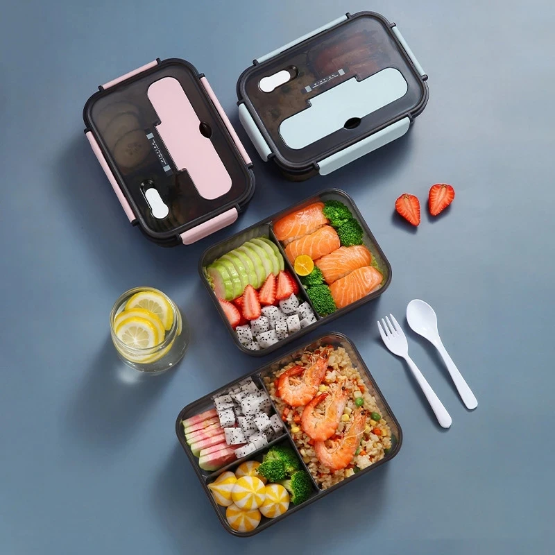 Transparent Lunch Box For Kids Food Storage Container With Lids Leak-Proof Microwave Food Warmer snacks bento box japanese style