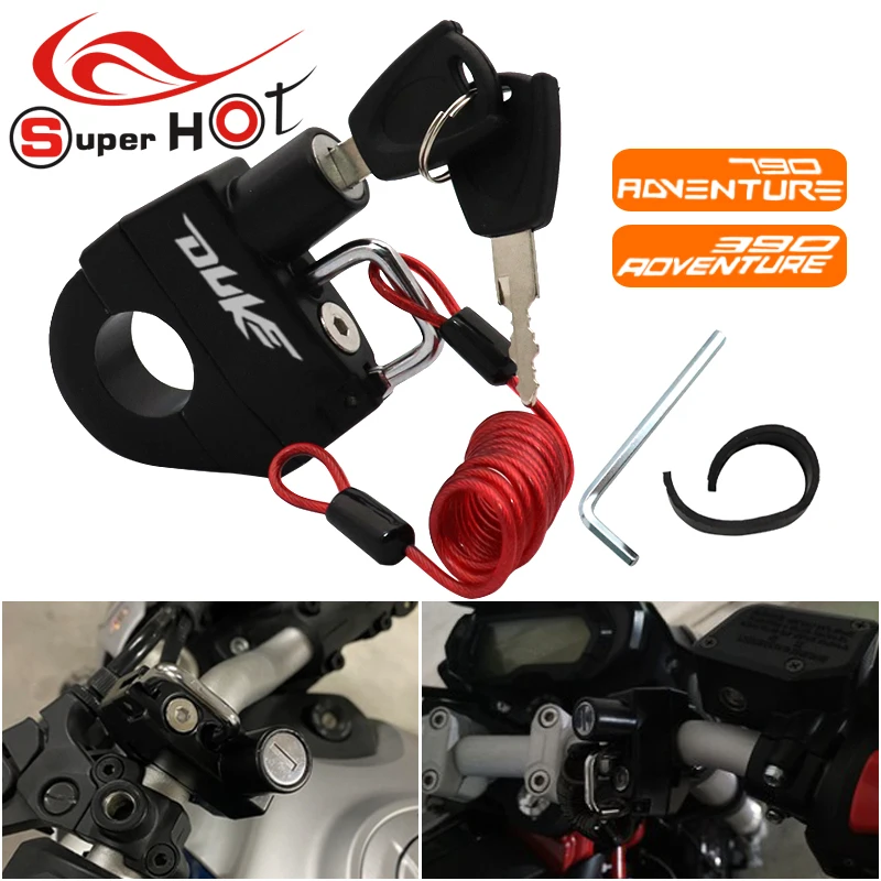 For KTM DUKE390 790 390 Adventure ADV 390Adventure 790Adventure DUKE 390 250 200 125 Accessories Anti-theft Helmet Lock Security