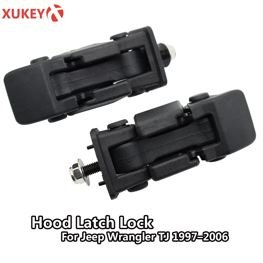 

1 Set Engine Lock Latch Cover For Jeep Wrangler 1997-2006 Black Car Accessories Bonnets Hood Locks TJ Retrofit Decoration