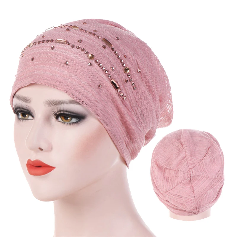 Turban d'Été en Dentelle Fine pour Femme Musulmane, Casquettes Hijab Intérieures en Coton Solide, Doux et Respirant, Sous-Foulard, Bonnet