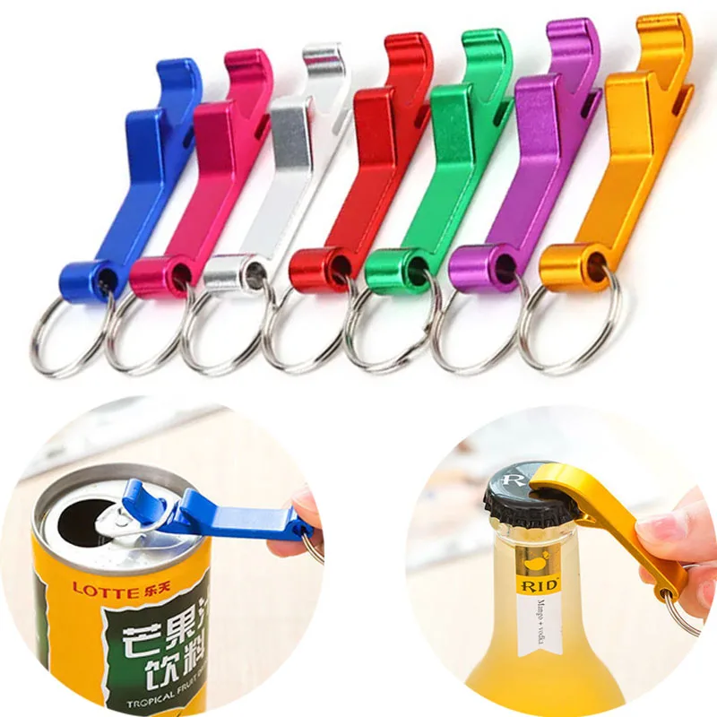 Portable Beer Opener Shotgunning Tool Keychain Ring  Kitchen Tools Can Beverage Bottle Opener Birthday Wedding Party Favors Gift