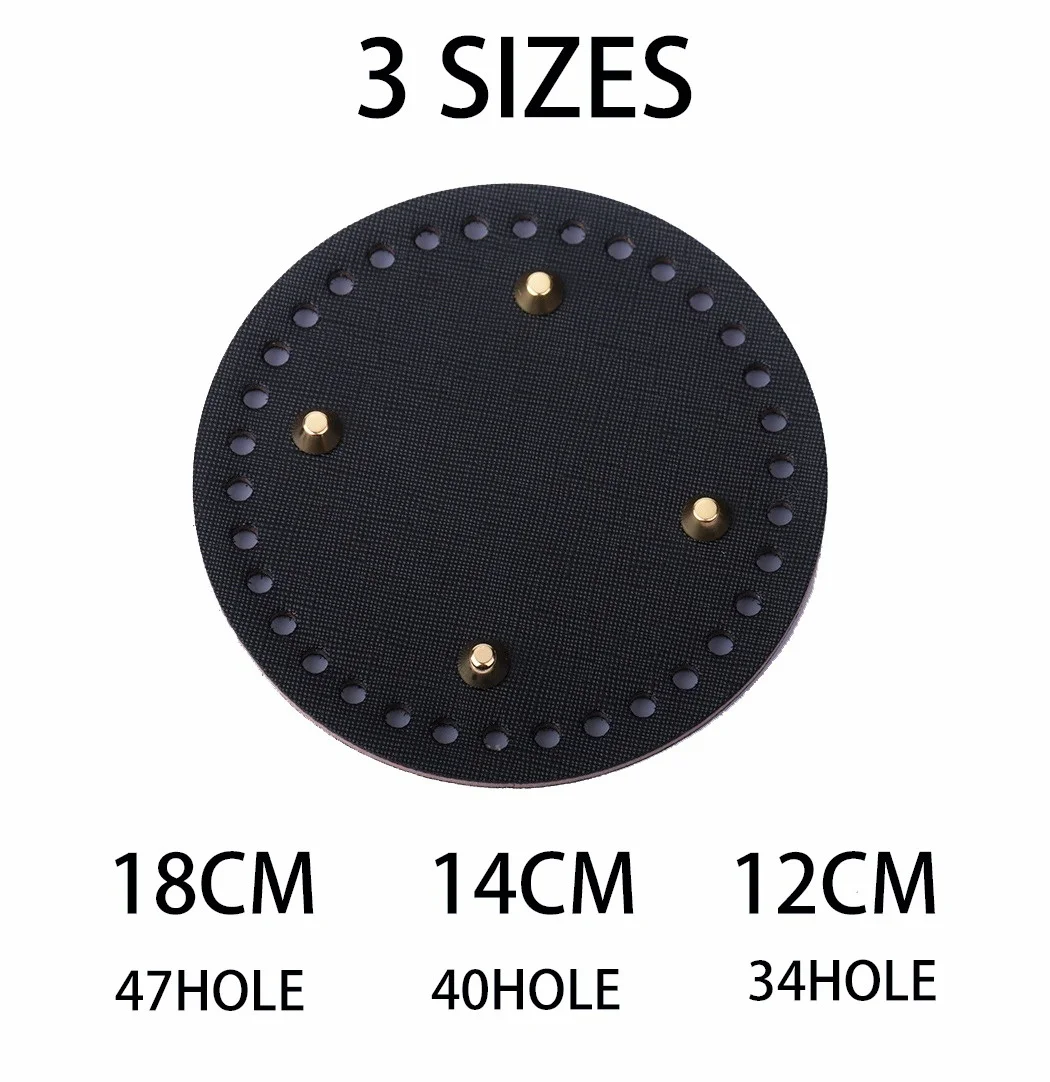 12 /14 /18cm Round bag Bottom Shaper Rivets Bag Crocheting Hand-woven DIY For Hand-made Cushion Pad Bags Bag Base