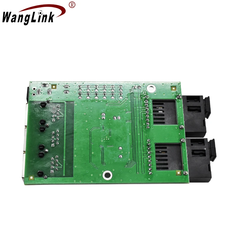 Wanglink-Ethernet Fast Fiber Optic Media Converter, 10/100M, 3 RJ45 Single Mode, 2 SC Fiber PCBA