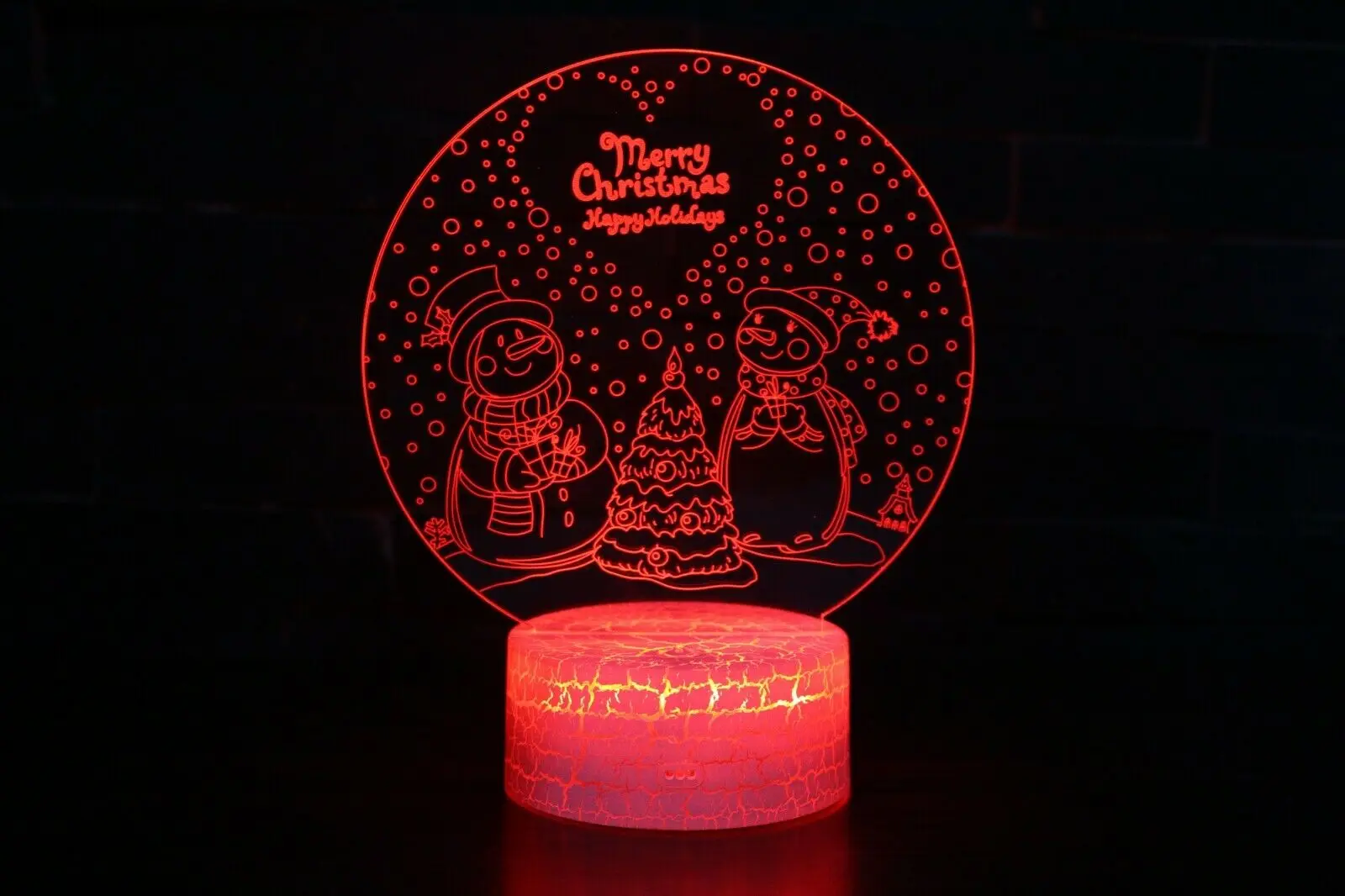 Christmas 3D LED Night Light Touch Table Desk Lamp Gift 7 Color Change Creative Decorations