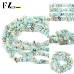 Cuentas de amazonita Natural para costura, piedras semipreciosas irregulares de grava de 5mm-8mm, pulseras Diy de 15