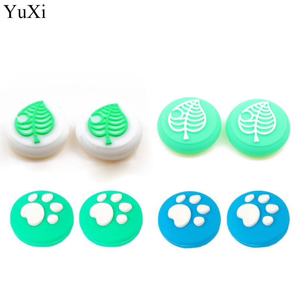 

Green For Nintend switch Joy Con Animal Crossings Thumb Grips Kawaii Leaf Type Silicone Case For Nitend Switch Lite Cute Cover