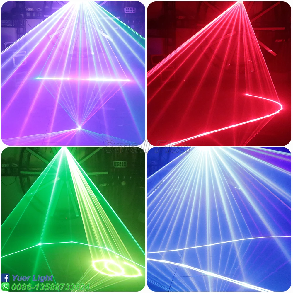 20W Color Full Animation Laser Light Disco 30kpps Galvanometer Scanning RGB Patterns Laser Projector For DJ led Music Party