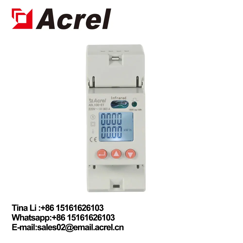 Acrel ADL100-ET/C din rail single phase energy meter with RS485 Modbus-RTU Communication