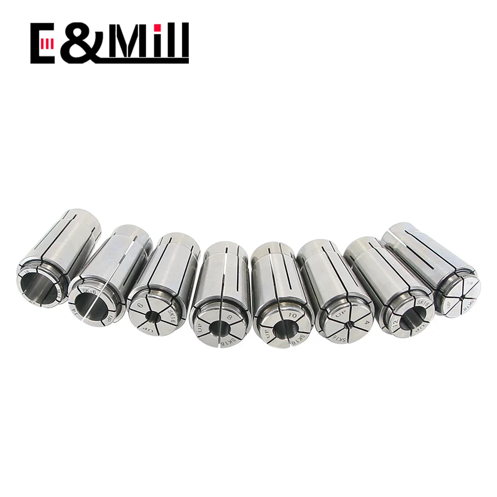 SK16 Collet High Precision 0.003 Collet SK Chuck CNC Lathe Milling Cutter Chuck Collet Tool Holder 3~16mm 1/8 Hole Chuck Collet