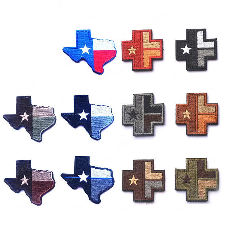 Don\'t Mess With Texas Embroidered Flag Patches State of Texas Map Patch Embroidery Patch For Clothing Backpack