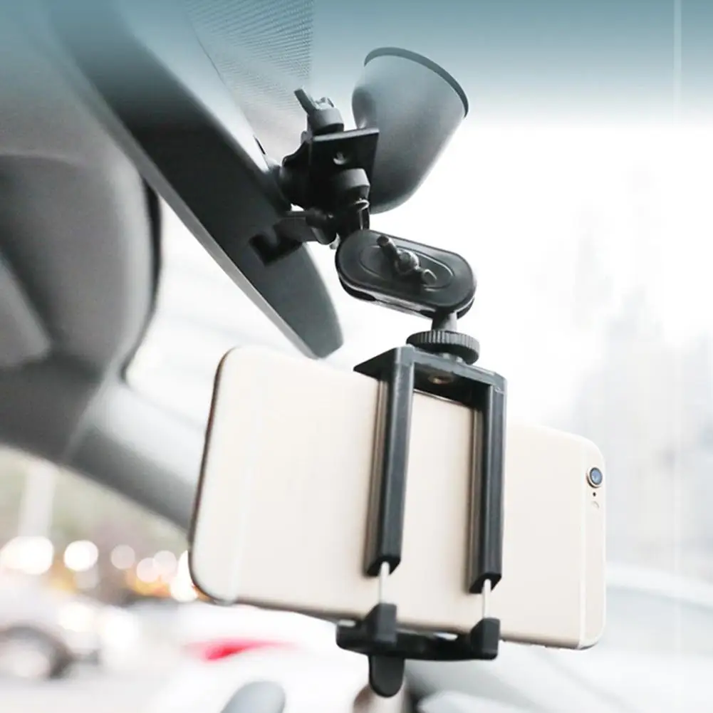 Car Rearview Mirror Mount Phone Holder Extension Bracket Universal 360 Degree GPS Holder Phone Mount for All Smartphones