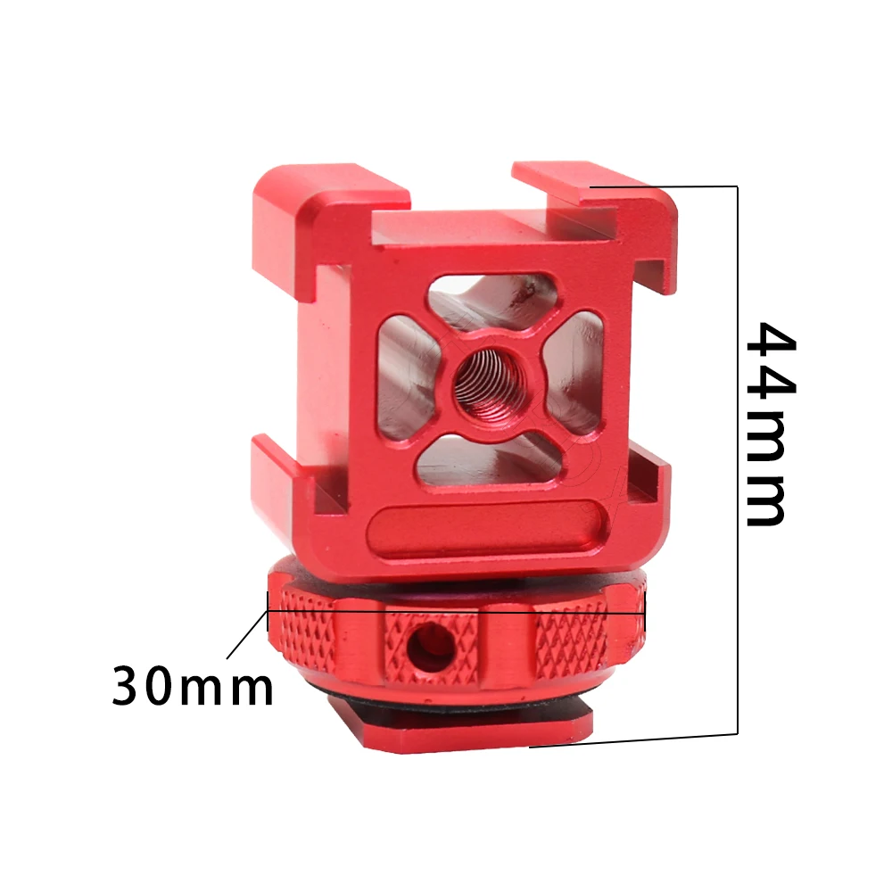 Triple cold shoe mount adapter digital SLR camera hot shoe for LED flash, video light, microphone, monitor extension bracket