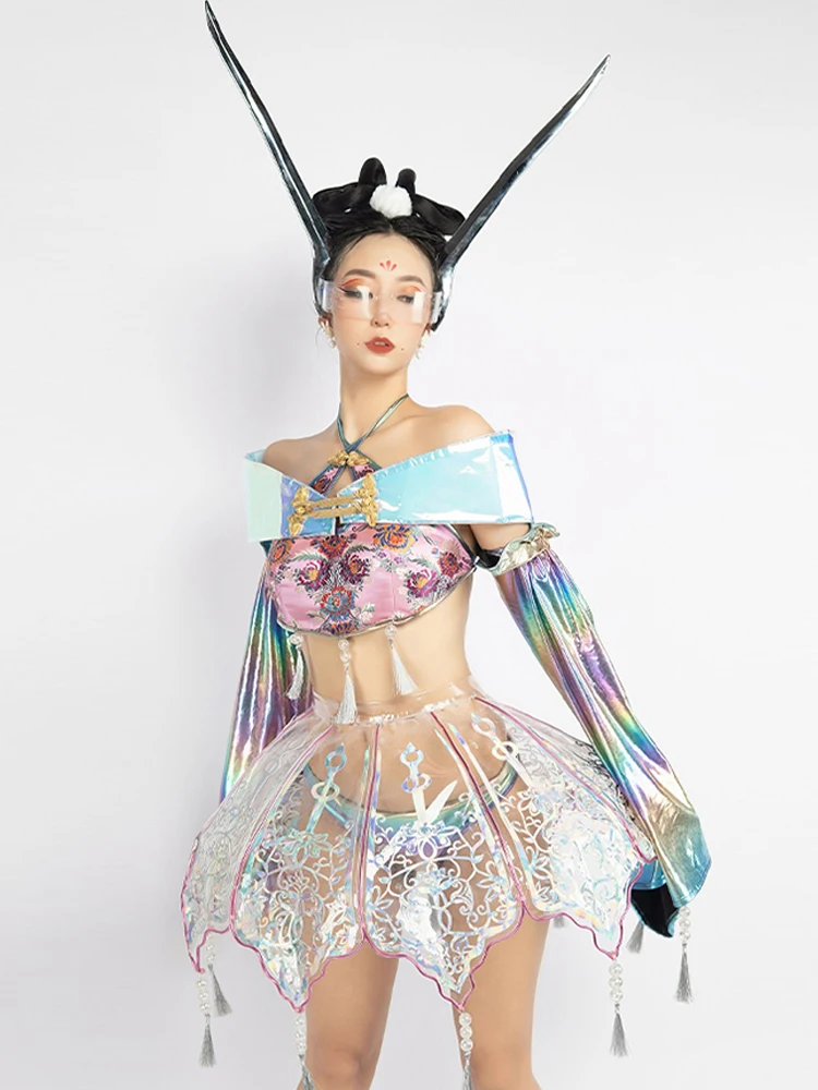 

Creativity Stage Costume Tang Dynasty Dancer Costume Model Shooting Clothing Rave Outfit Nightclub Bar Gogo Dancewear VDB4206