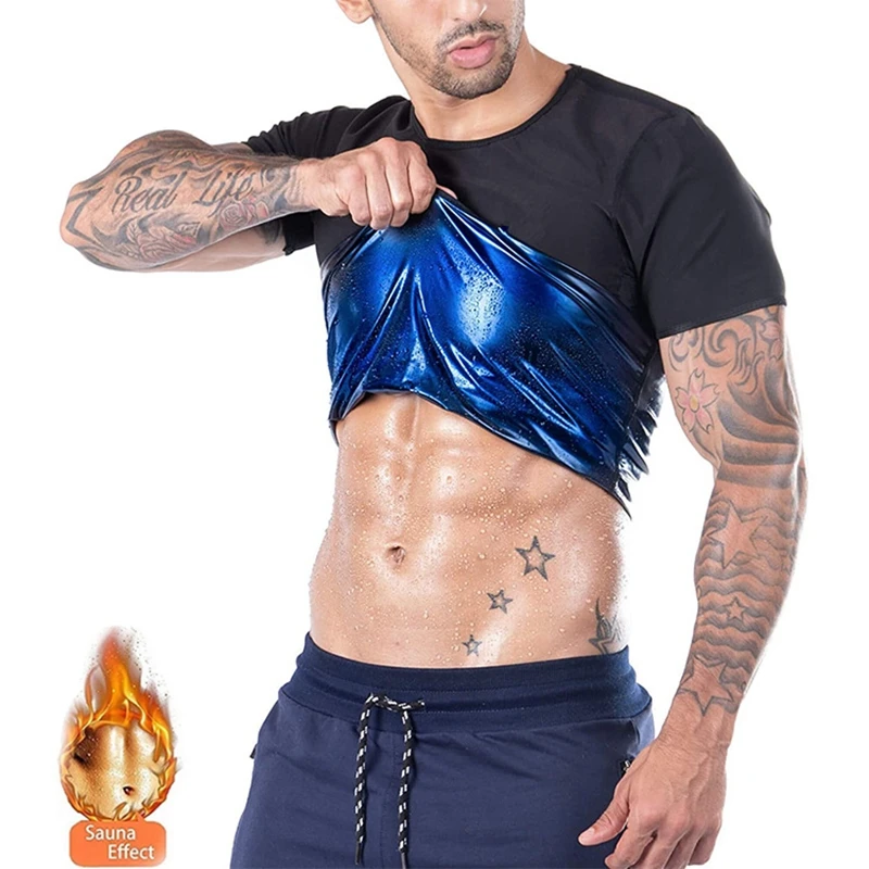 Camiseta moldeadora de cuerpo para hombres, ropa moldeadora de sudor para entrenamiento adelgazante, entrenador de cintura, Abdomen, camisetas sin mangas de Fitness, chaleco de corsé para pérdida de peso