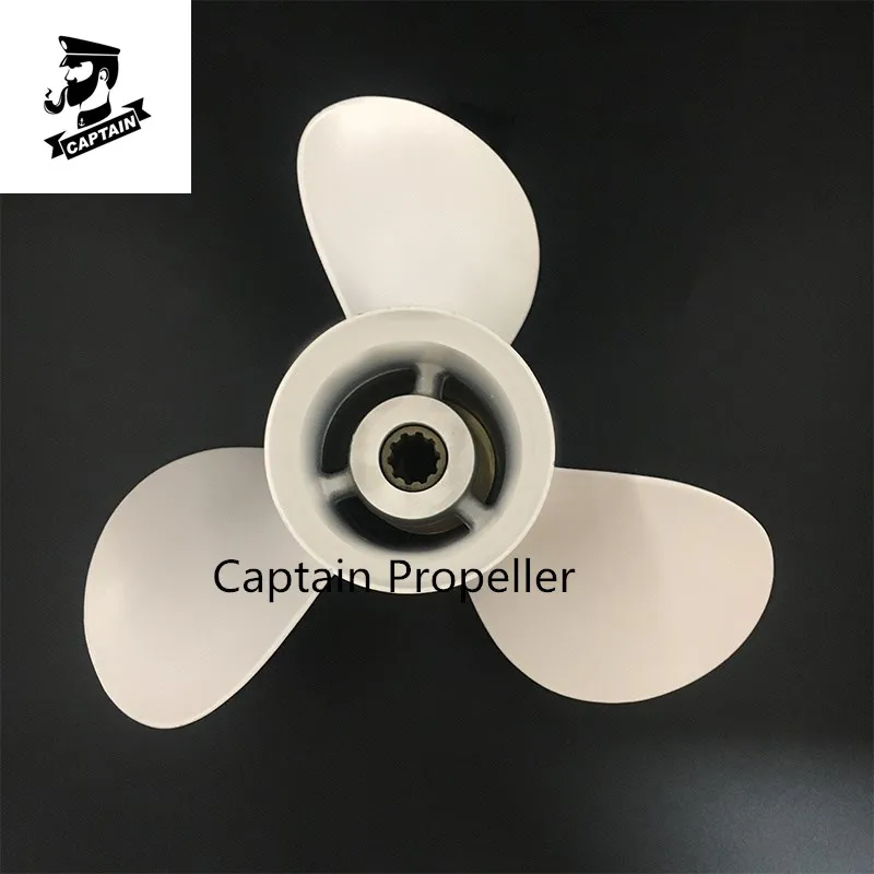 Captain Marine Outboard Propeller 9 7/8x12-F Fit Yamaha Engine 20HP 25HP 30HP High Thrust Propeller 10 Teeth RH 664-45954-01-EL