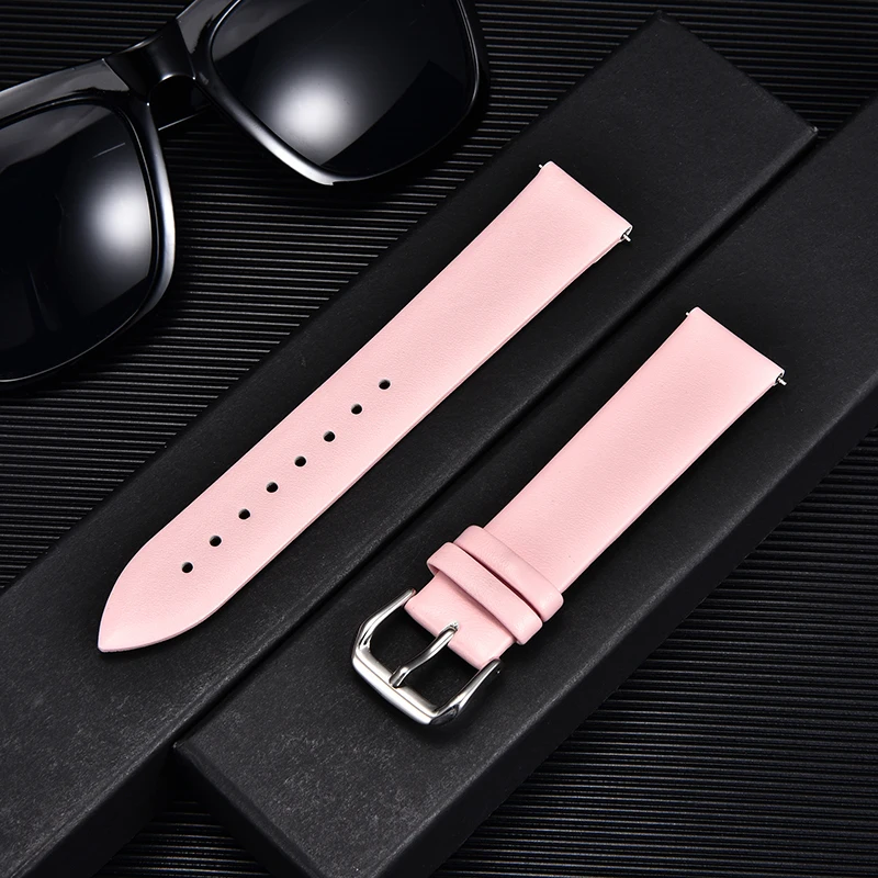 Ultra-thin Calfskin Genuine Leather Watchbands Unisex Bracelet Watch Accessories Replacement Straps 8/10/12/14/16/18/20/22mm