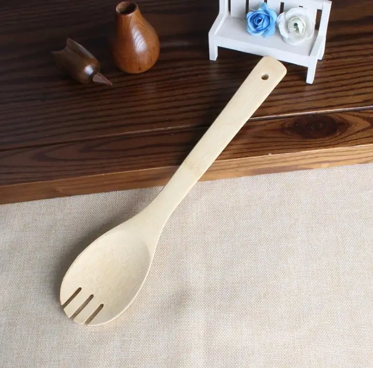 Bamboo Spoon Spatula 6 Styles Portable Wooden Utensil Kitchen Cooking Turners Slotted Mixing Holder Shovels  SN3081