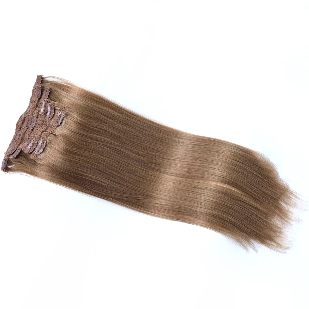 

Kayla #18 Remy Hair Clip In Human Hair Extensions Natural Black to Light Brown Honey Blonde Ombre Straight Clip Ins