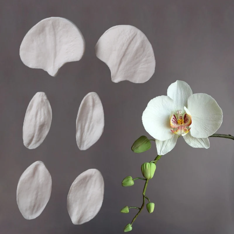 Phalaenopsis Petals Moulds Fondant Cakes Decor Tools Silicone Molds Sugarcrafts Chocolate Baking Tools For Cakes Gumpaste Form