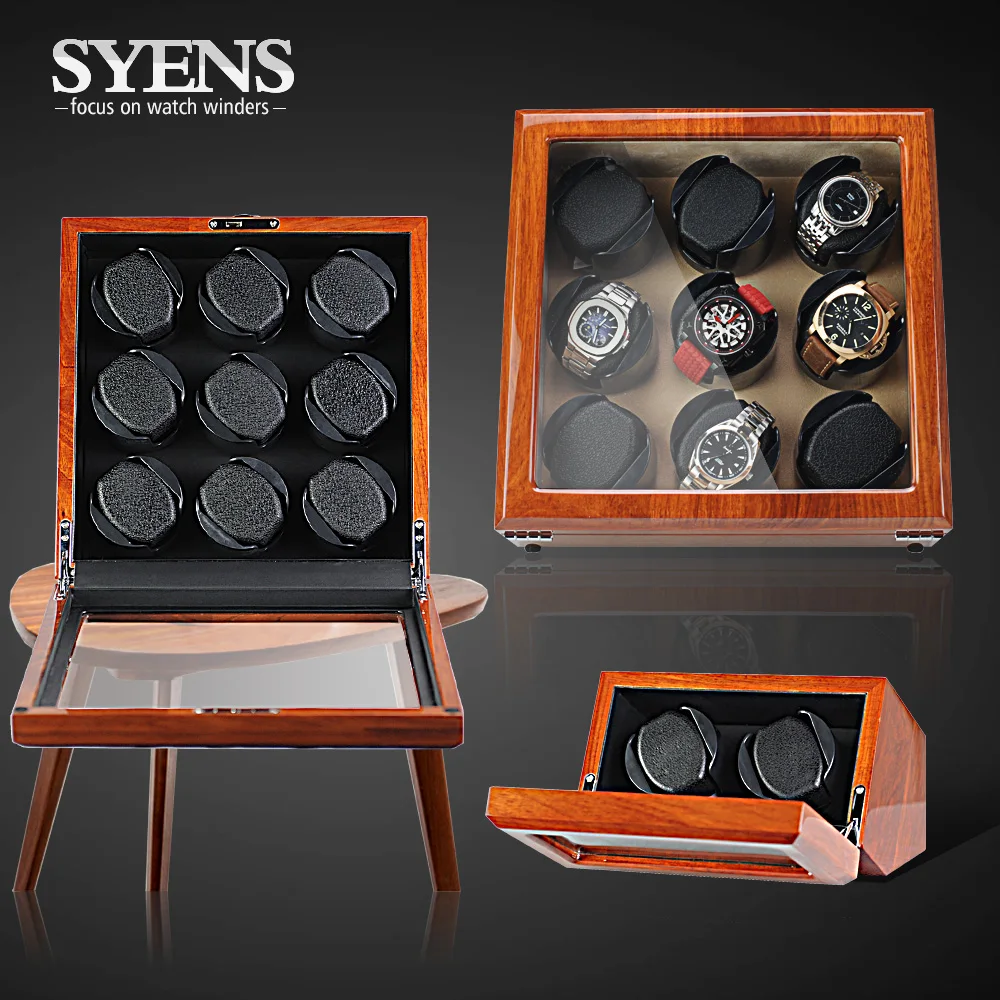 Deluxe Watch Winder box with Solid Rosewood Mabuchi motor box mechanical winders Automatic watch box for birthday gift