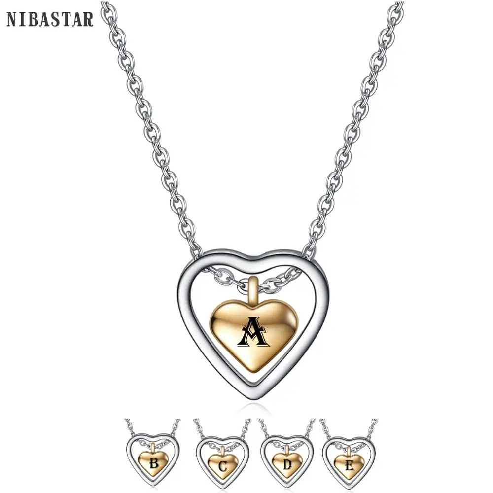 

Double Love Heart Stainless Steel Pendants Necklaces For Women Gold Silver Color Valentine's Day Jewelry Gift Female