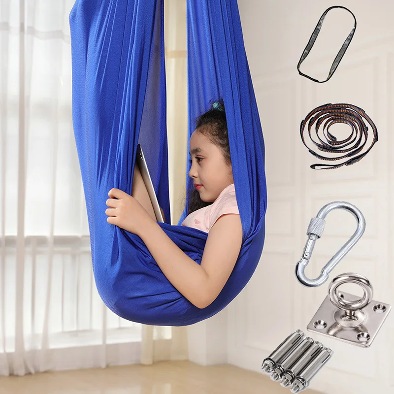 Home Snuggle Swing For Kid With Special Needs Adjustable Elastic Cuddle Up Hammock Chairtoy For Indoor Yoga Hardware Included